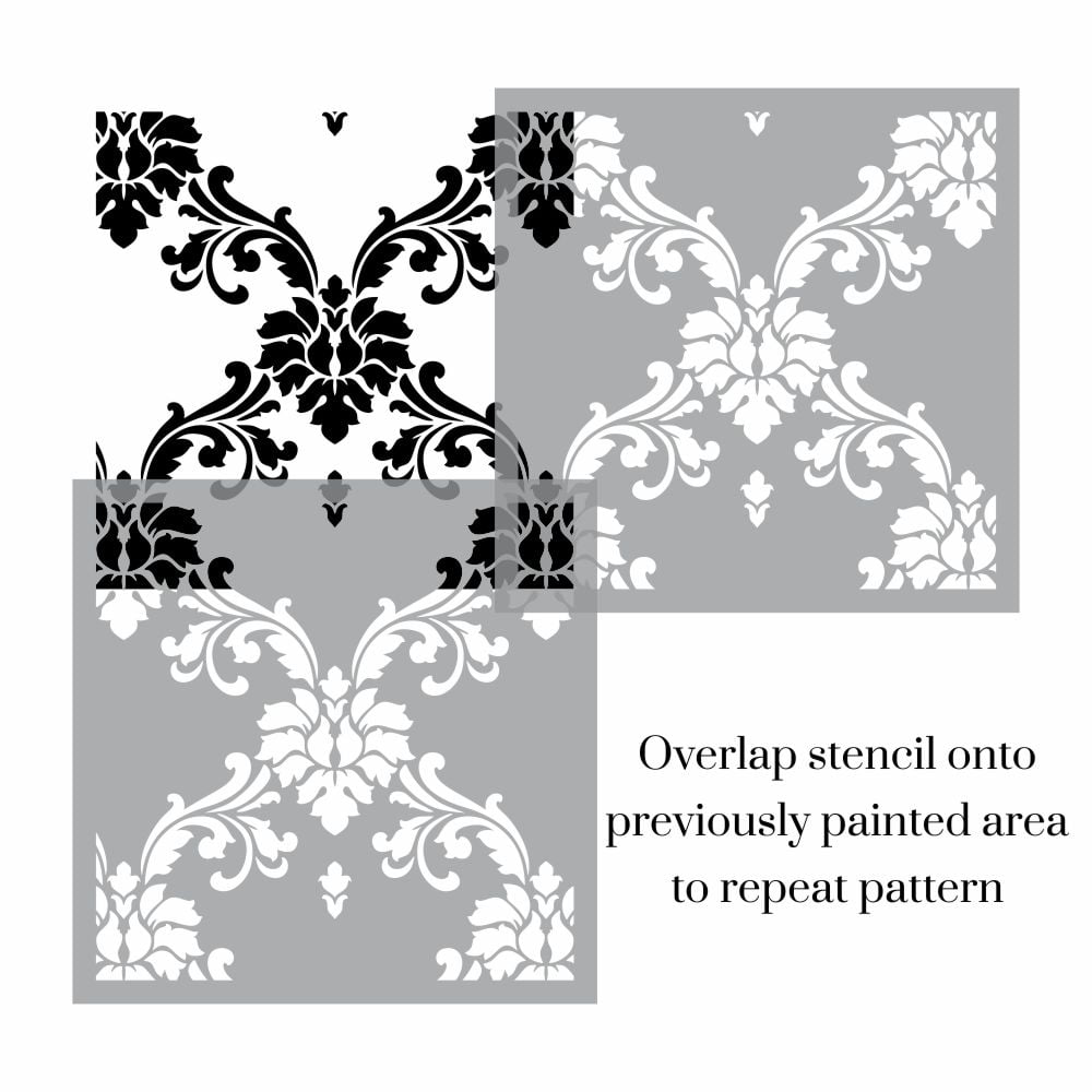 Belle Floral Damask Stencil