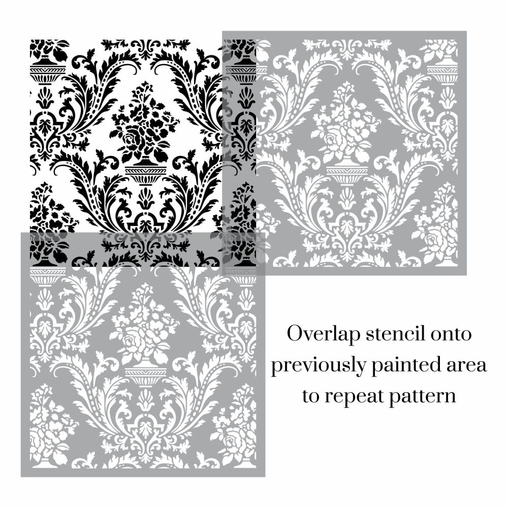 De Montespan Leafy Damask Allover Stencil