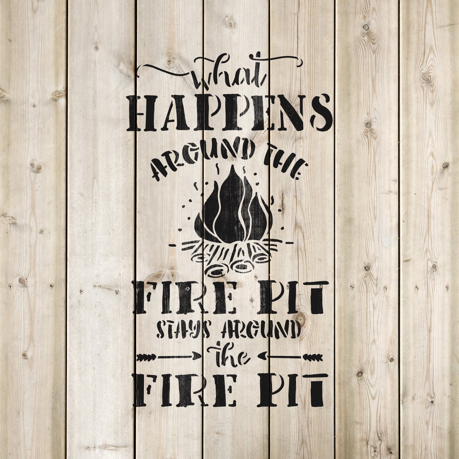 Fire Pit Camping Summer Sign Stencil