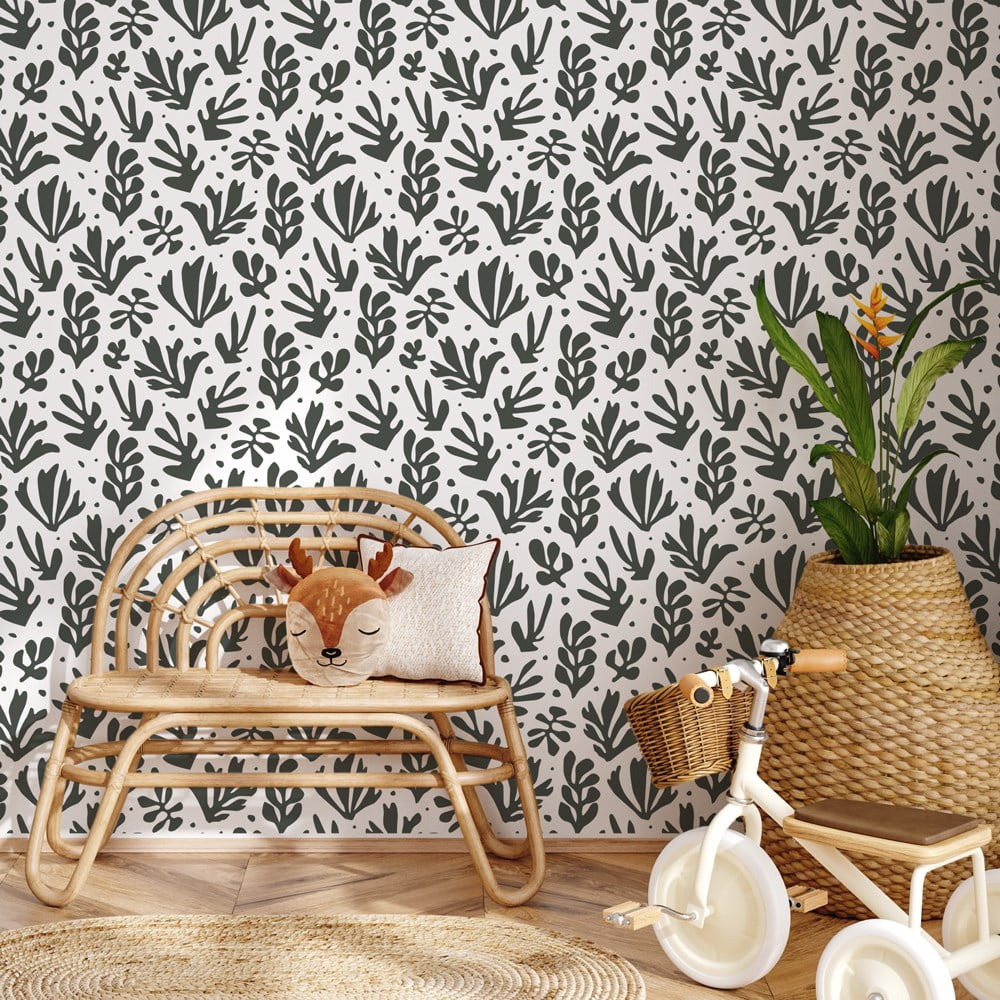 Jade Leafy Boho Wall Stencil