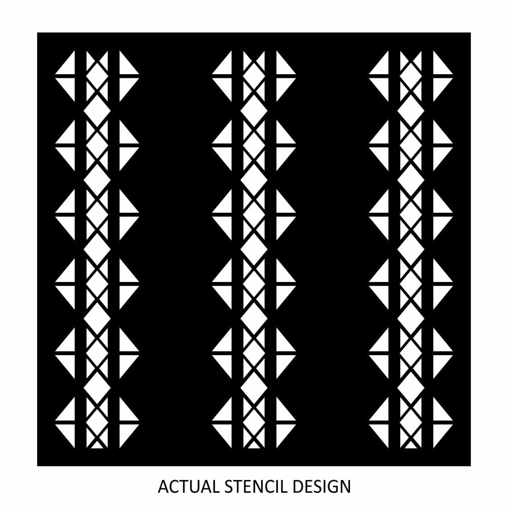 Ethnic Diamond Scroll Stencil