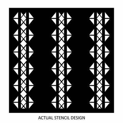 Ethnic Diamond Scroll Stencil