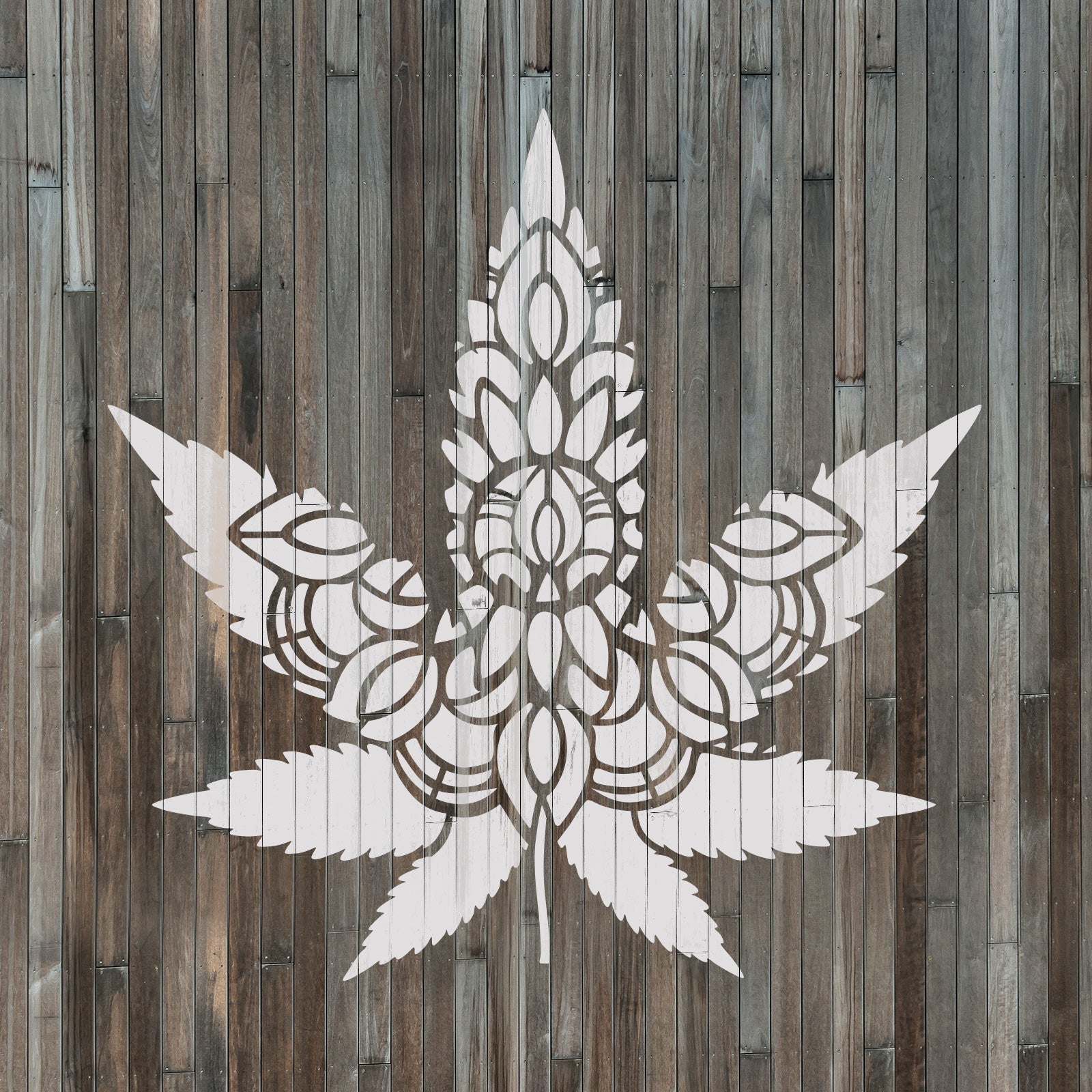 Mandala Weed Leaf Stencil