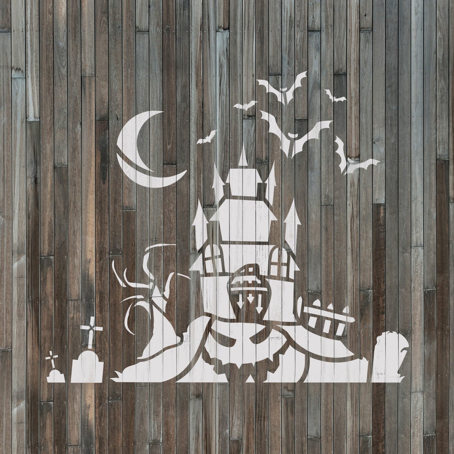 Haunted House Stencil