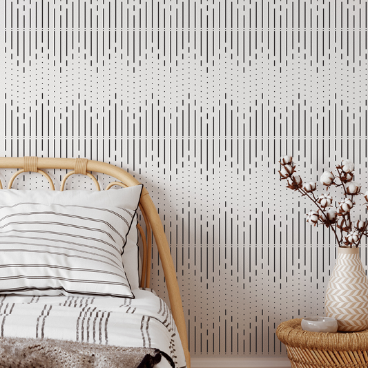 Zigzag Tribal Beaded Wall Stencil