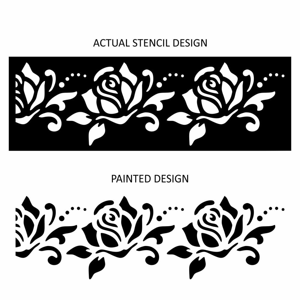 Elegant Rose Border Stencil