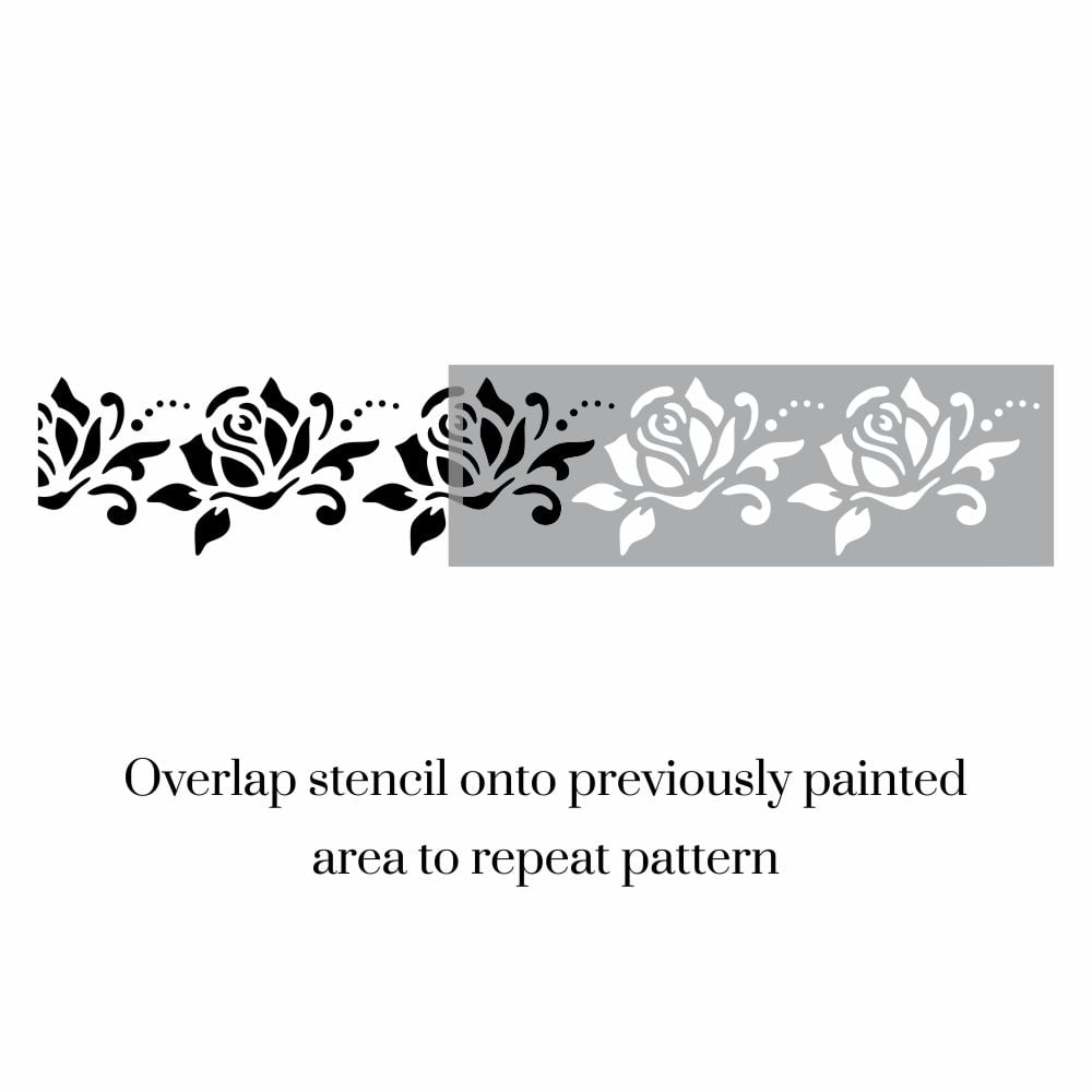 Elegant Rose Border Stencil