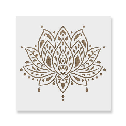 Sacred Lotus Flower Stencil