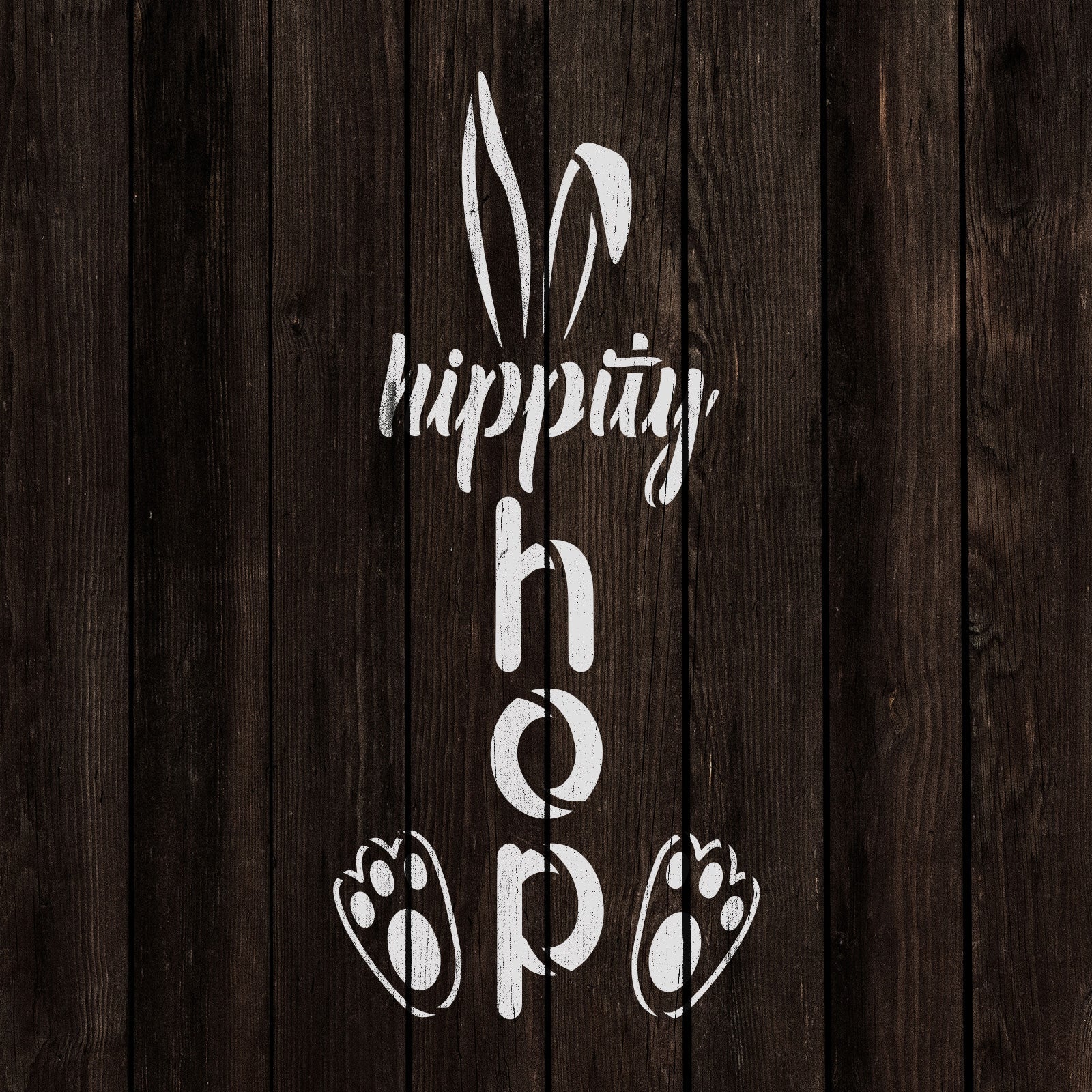 Easter Hippity Hop Bunny Sign Stencil