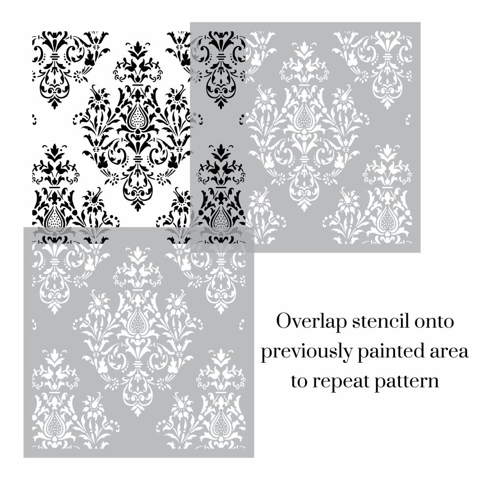 Castile Floral Damask Stencil