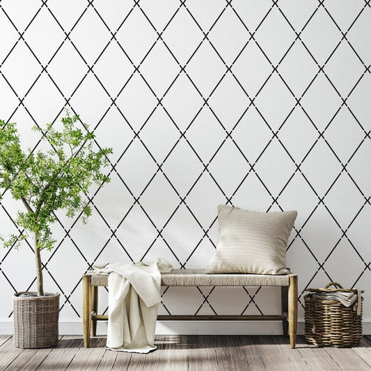 Stylish Diamond Trellis Stencil