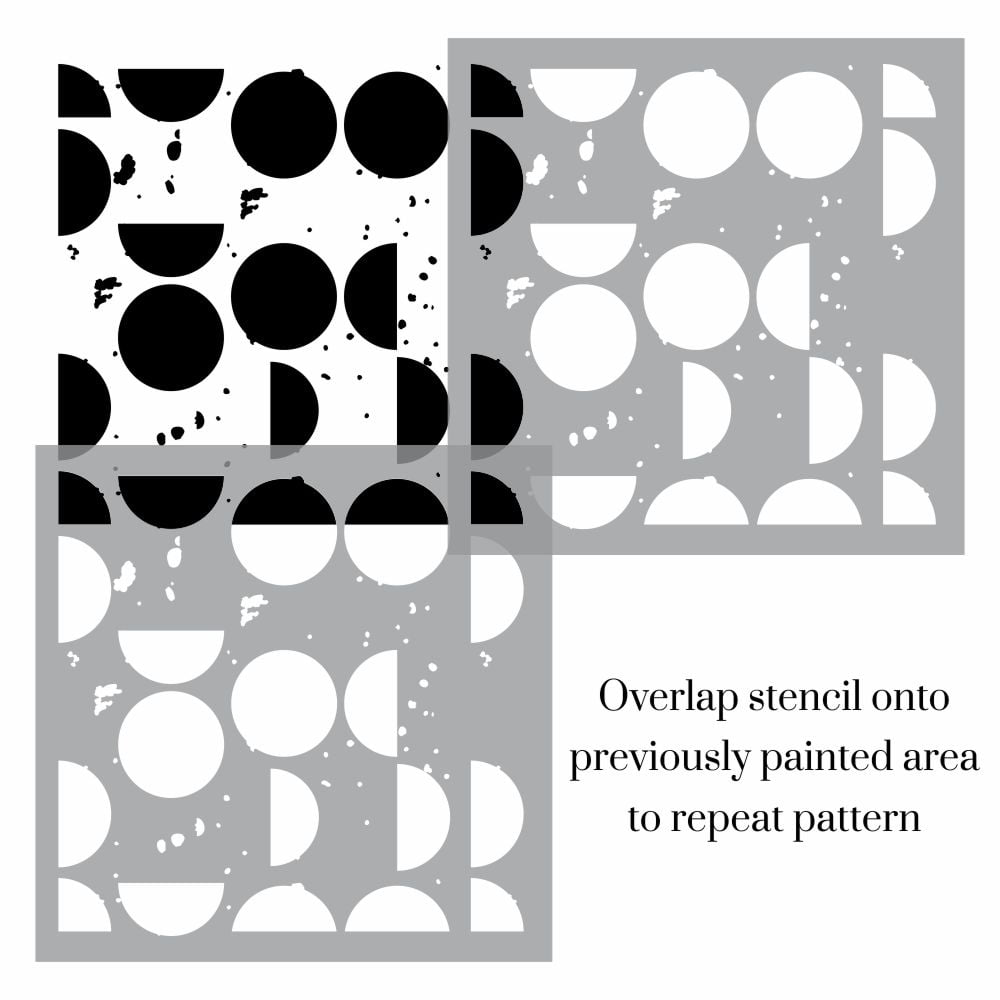 Modern Distressed Geo Stencil