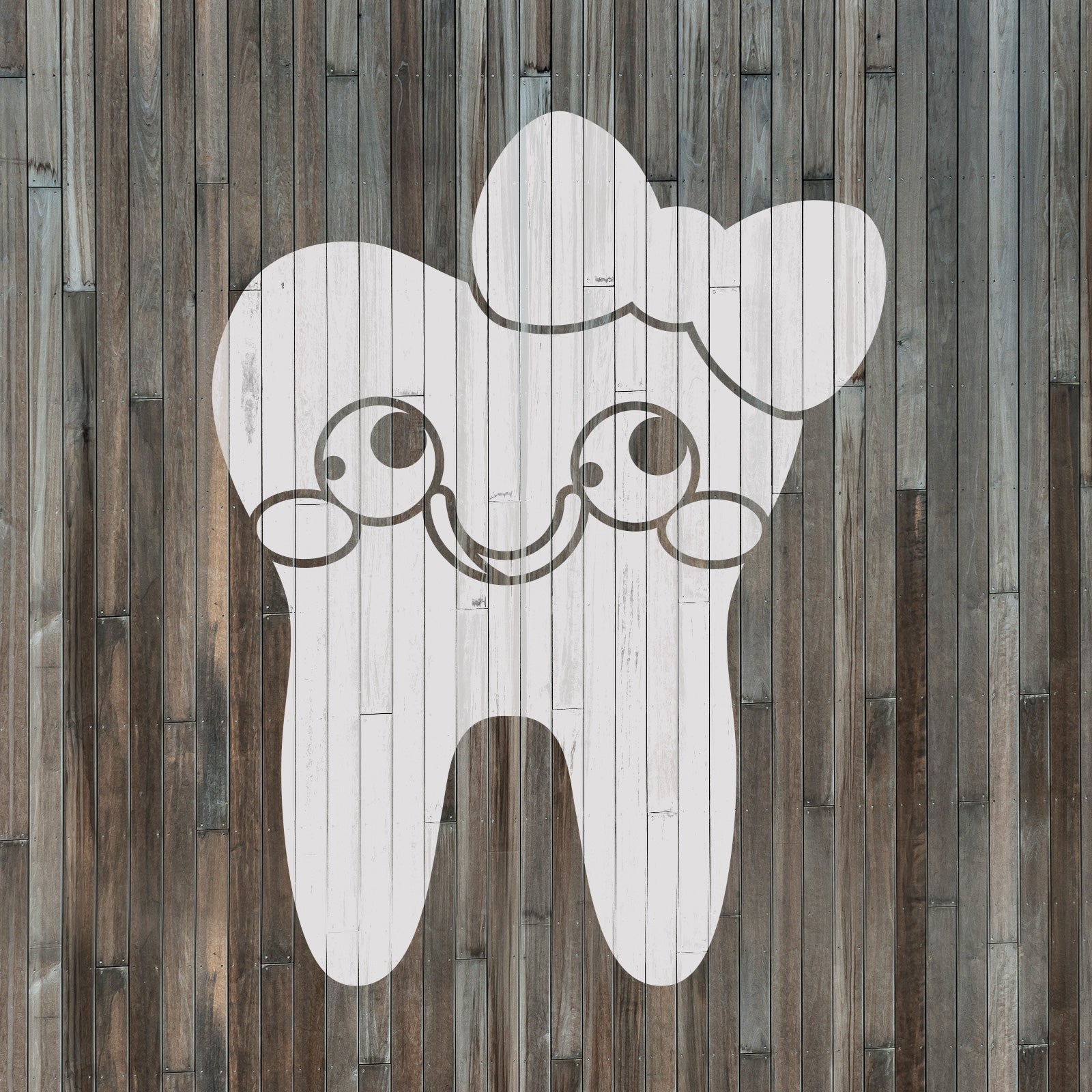 Tooth with Bow Stencil