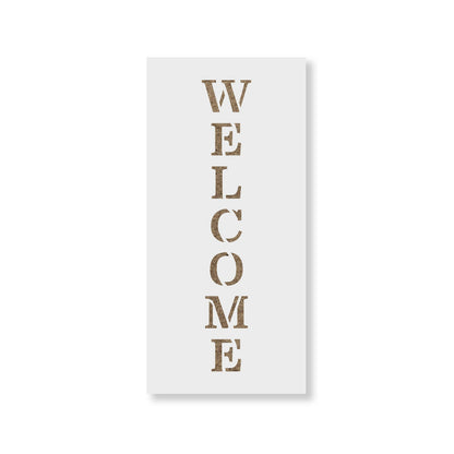 Vertical Sign Welcome Stencil