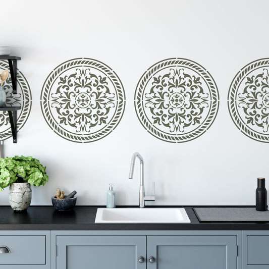 Savona Damask Medallion Stencil