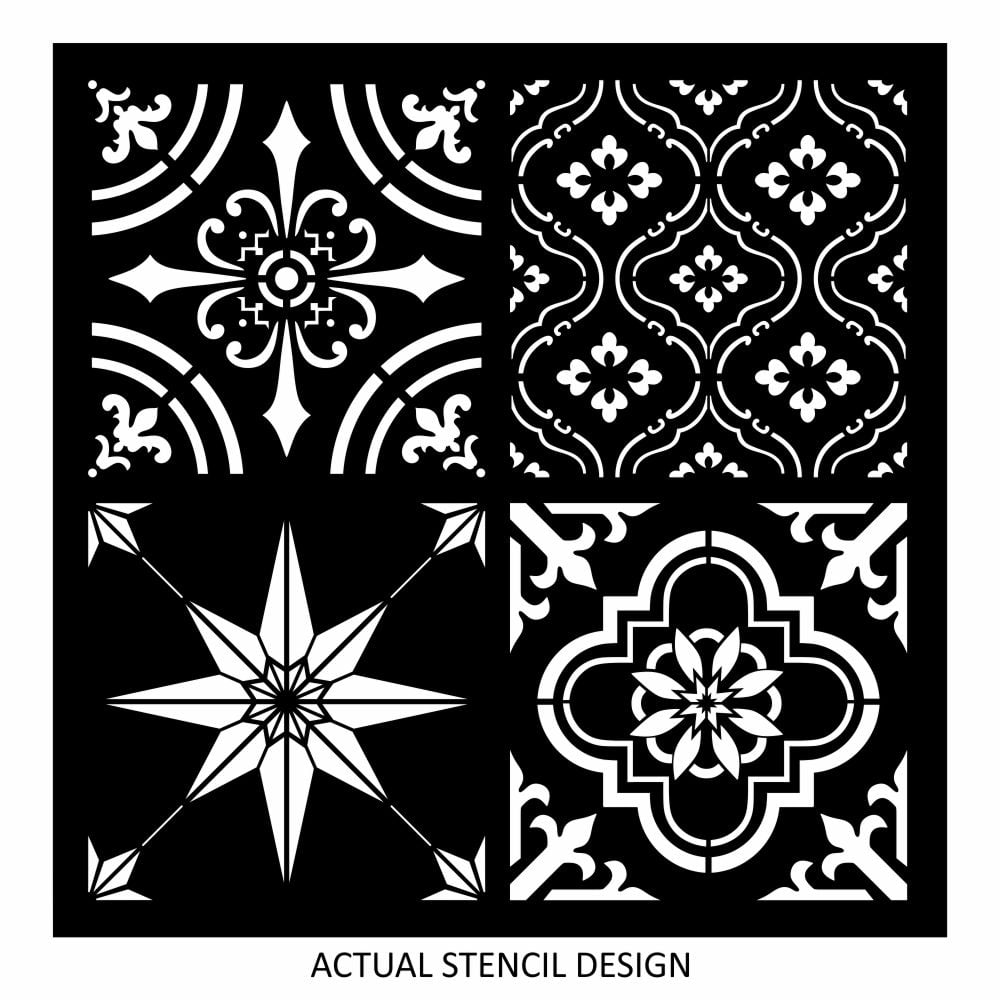 Decorative Indian Tile Stencil