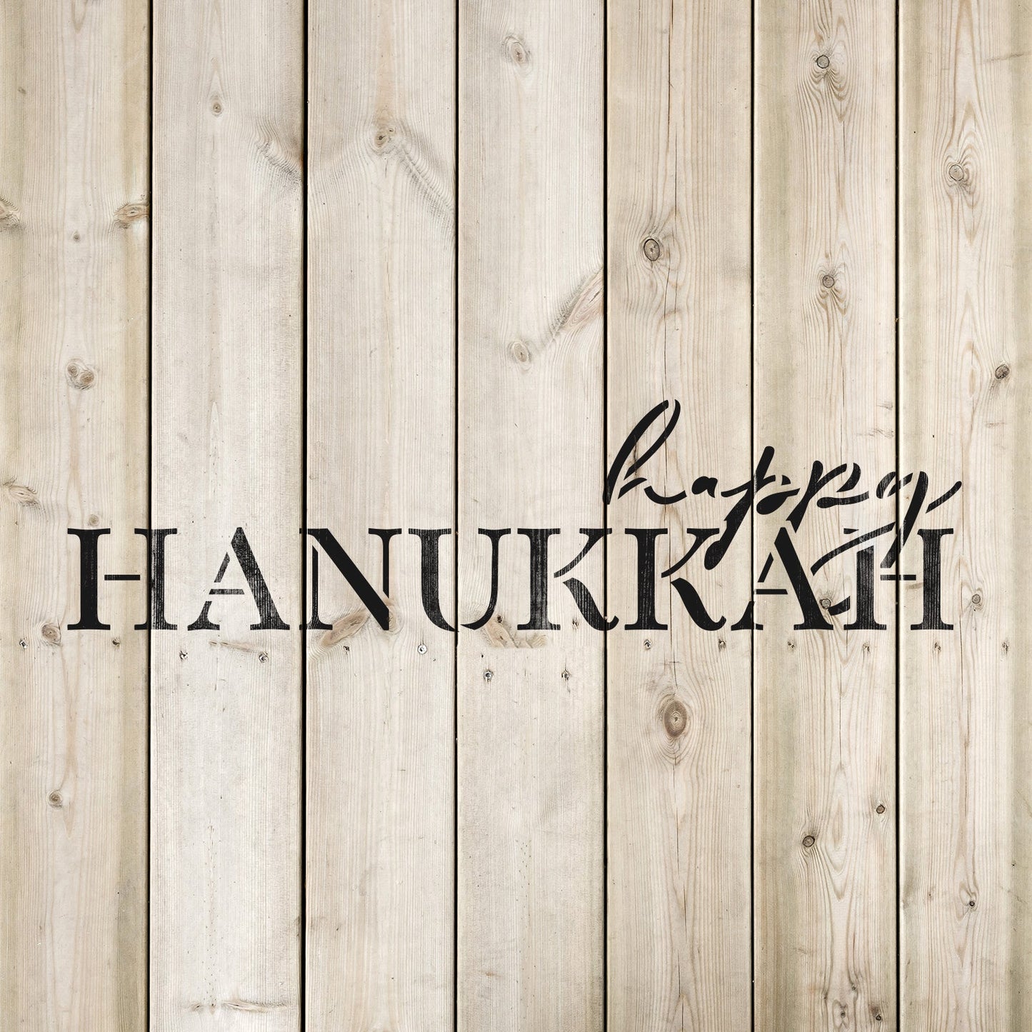 Simple Happy Hanukkah Stencil