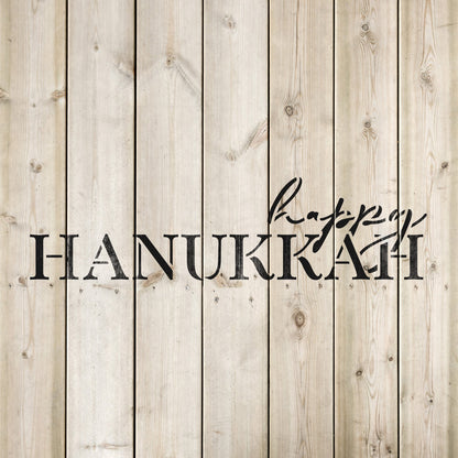 Simple Happy Hanukkah Stencil