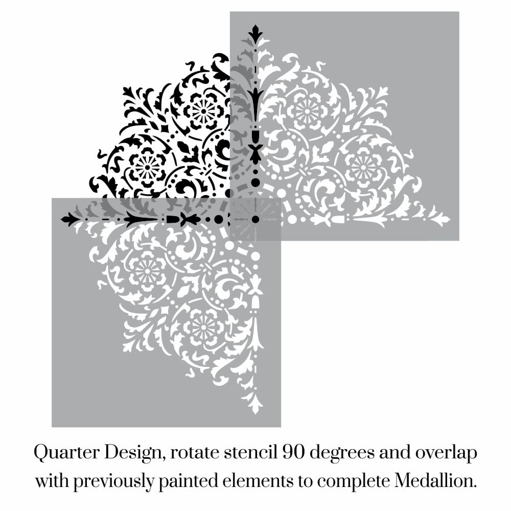 Extravagant Floral Medallion Stencil