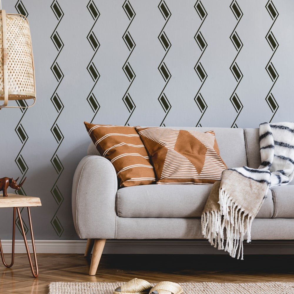 Zigzag Modern Wall Stencil