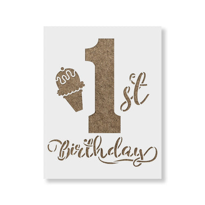 First Birthday Stencil