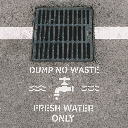 No Dumping Fresh Water Only Stencil