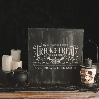 Trick Or Treat Halloween Party Stencil