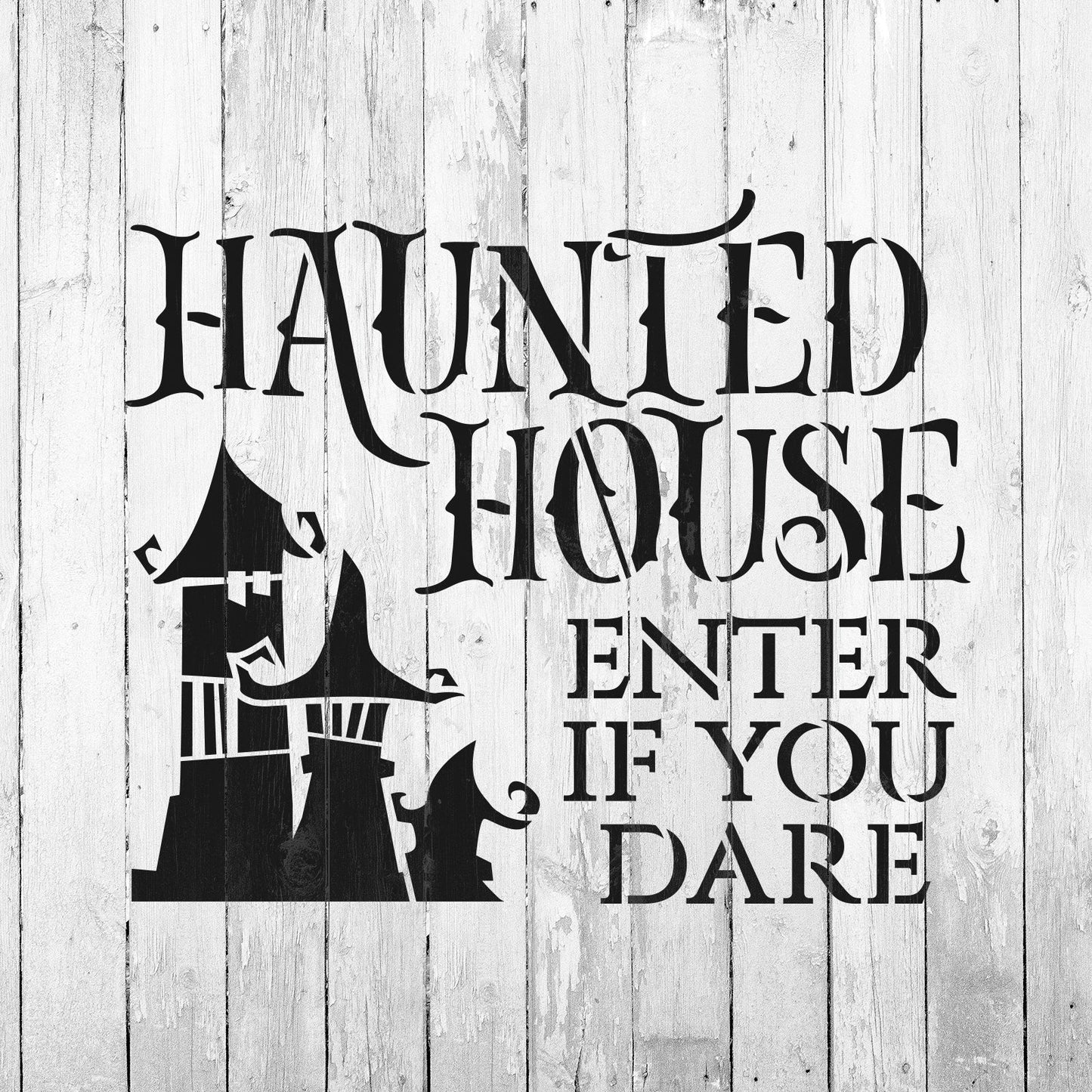 Haunted House Dare Stencil