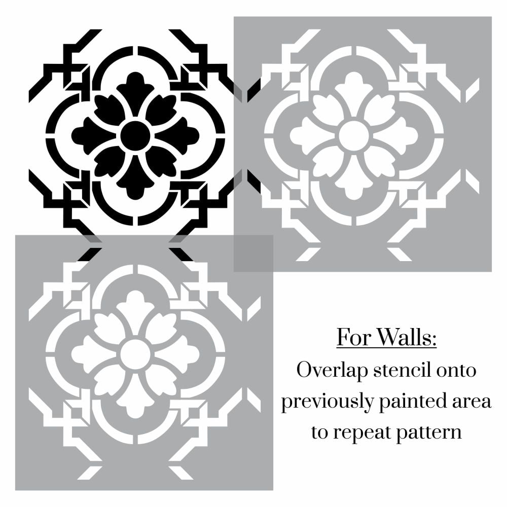 Izmar Floral Tile Stencil