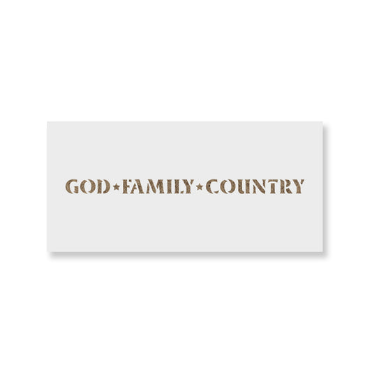 God Family Country Stencil