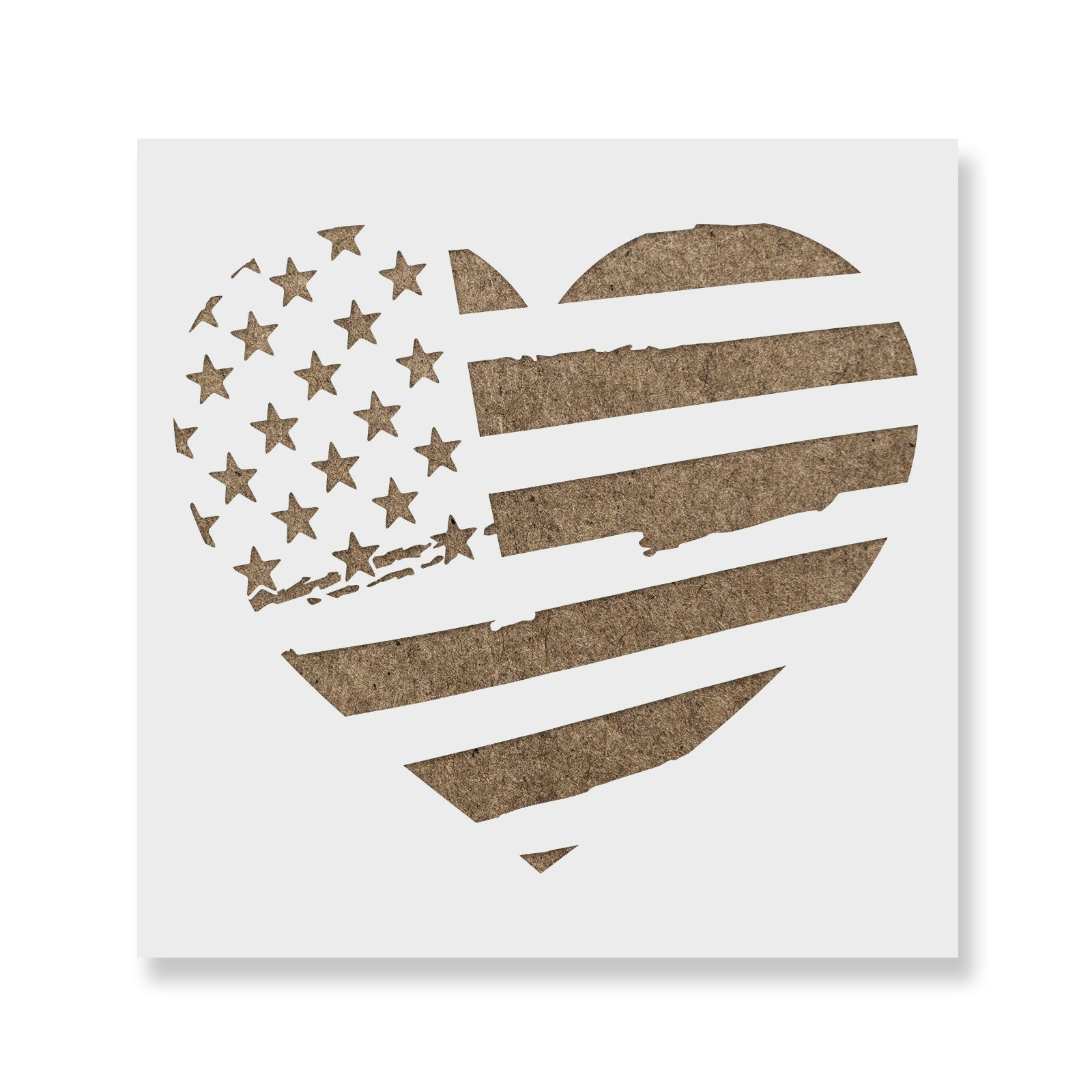 American Flag Heart Stencil