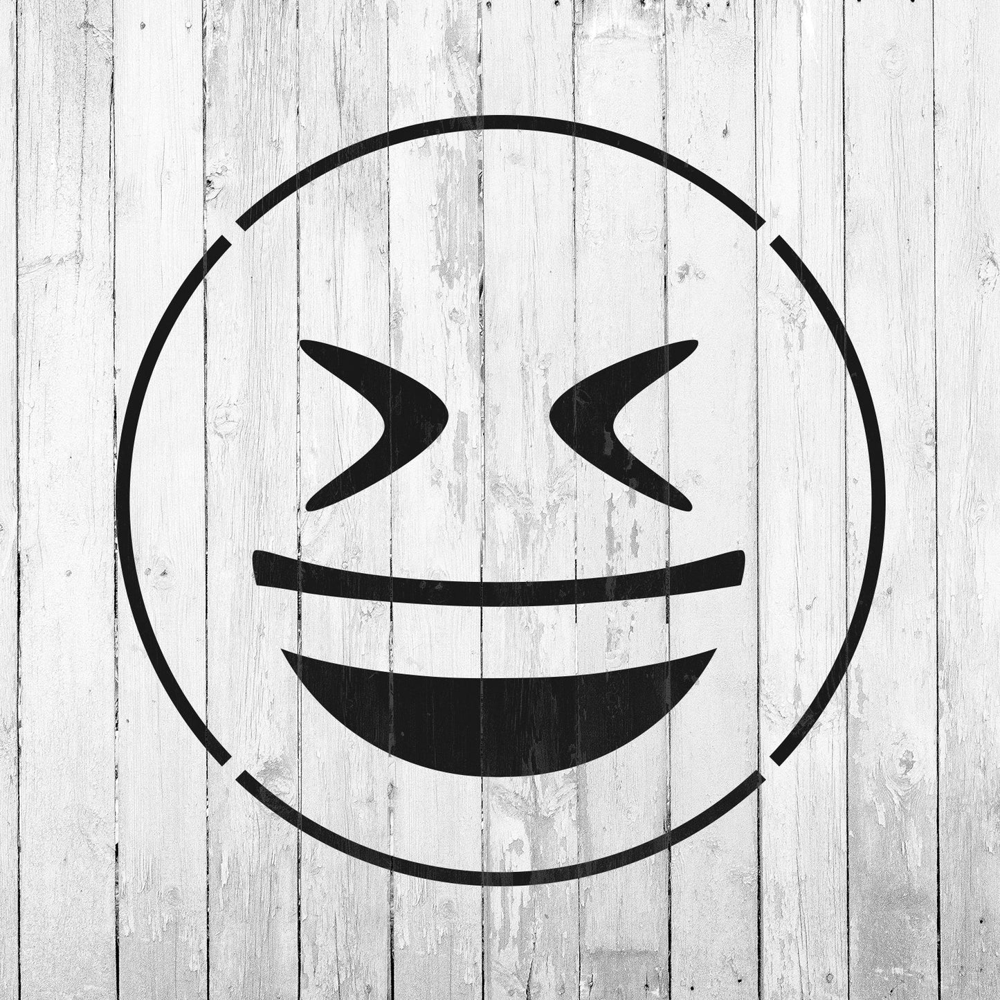 Emoji Grinning Squinting Stencil