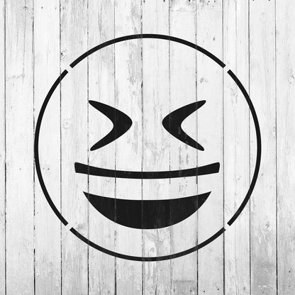 Emoji Grinning Squinting Stencil