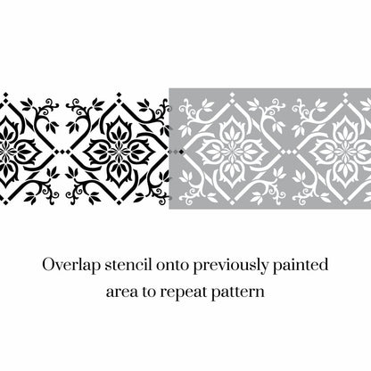 Adriana Floral Border Stencil