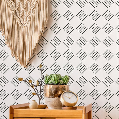 Ethnic Square Wall Stencil