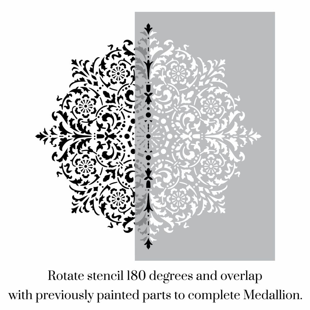 Extravagant Floral Medallion Stencil