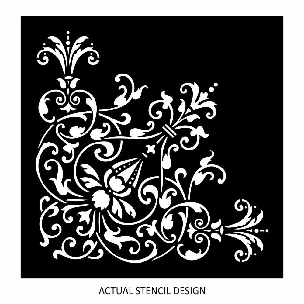 Clara Damask Corner Stencil