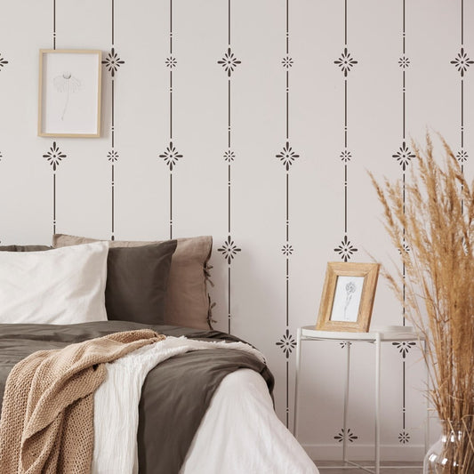 Retro Floral Wall Stencil