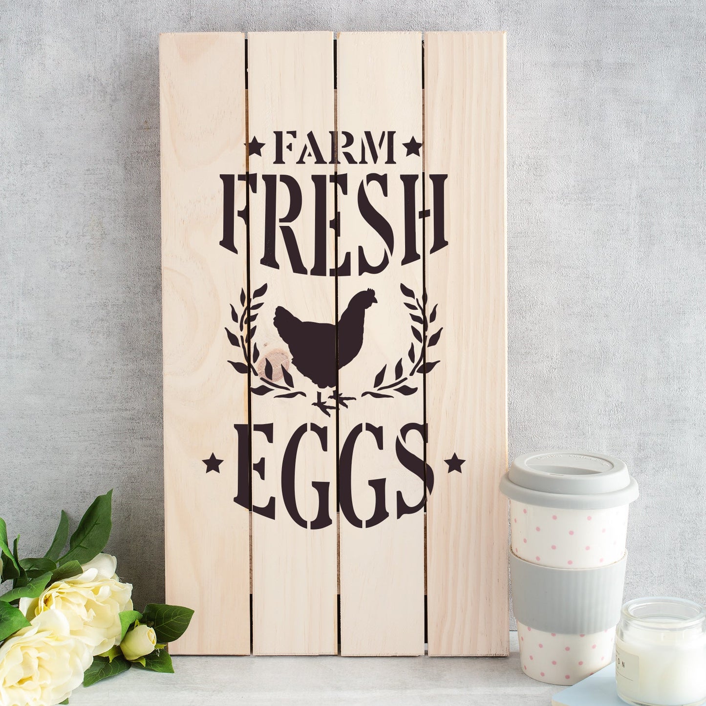 Farm Fresh Eggs Stencil