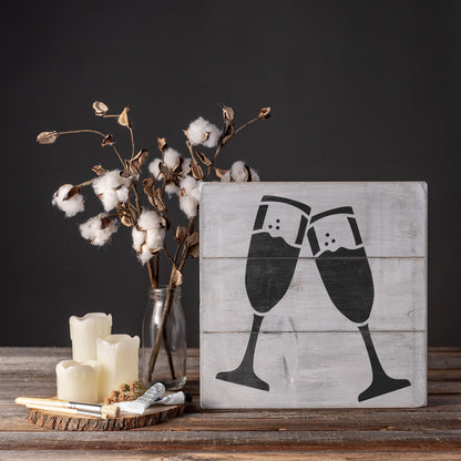 Champagne Glasses Stencil