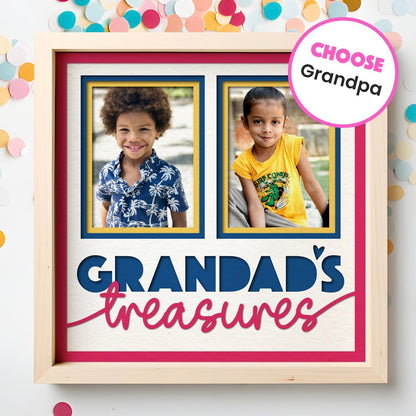 Grandpas (Grandads) Treasure(s) - 9 x 9 Inch photo Frame - 1, 2, 3 or 6 photos