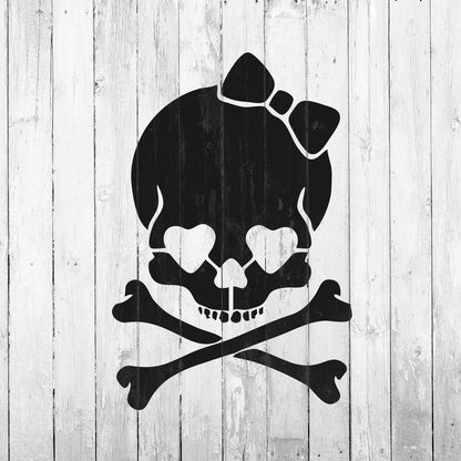 Girly Skull Stencil