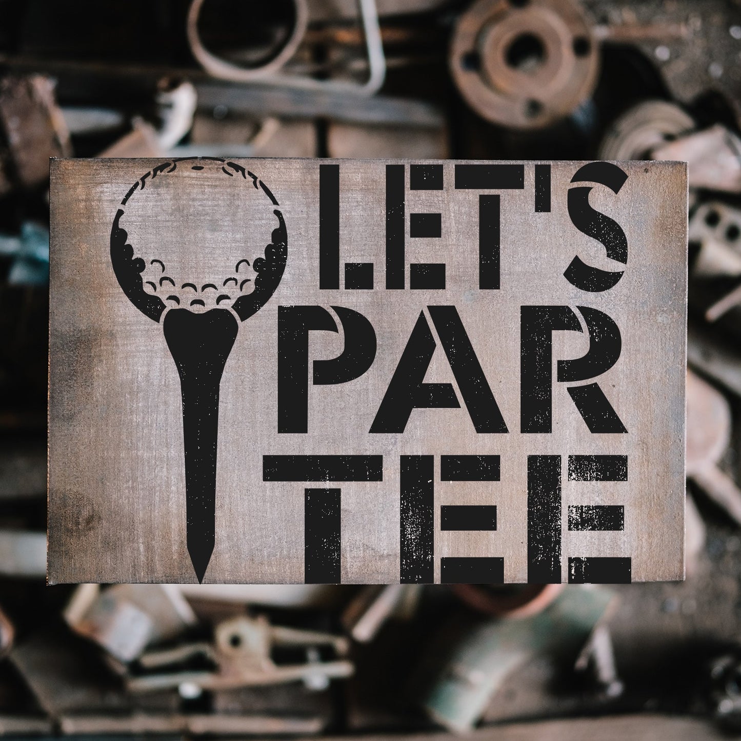 Lets Par Tee Golf Stencil