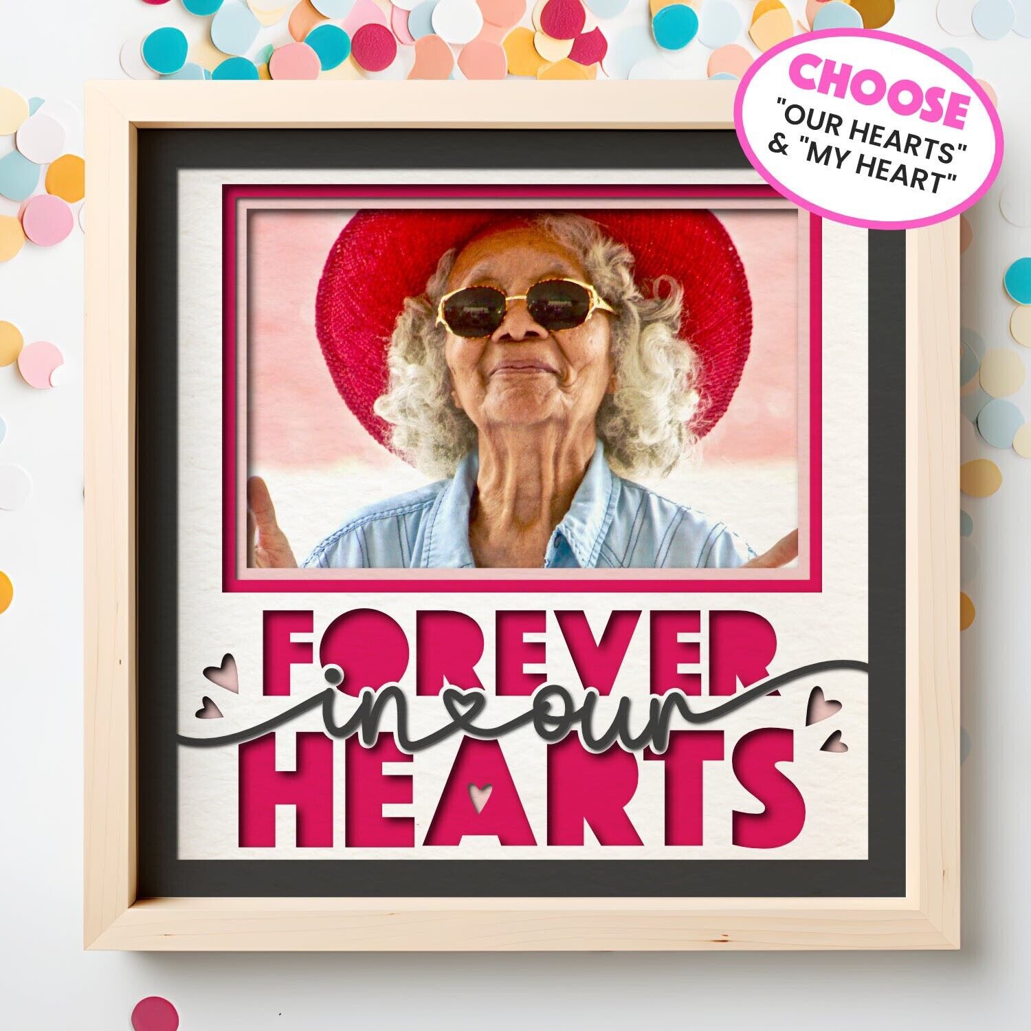 Forever In Our / My Heart(s)- 9 x 9 Inch Photo Frame - 1, 2, 3 or 6 photos