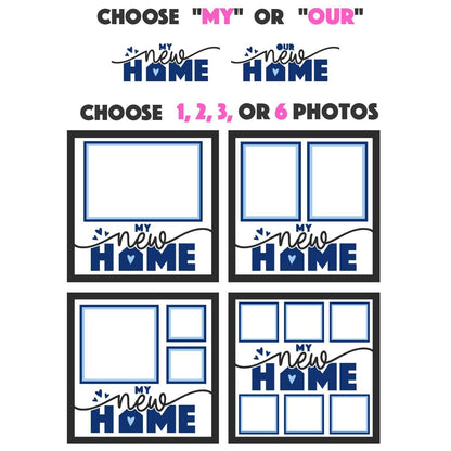 My / Our New Home - 9 x 9 Inch Photo Frame - 1, 2, 3 or 6 photos / Multi Colour