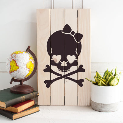 Girly Skull Stencil