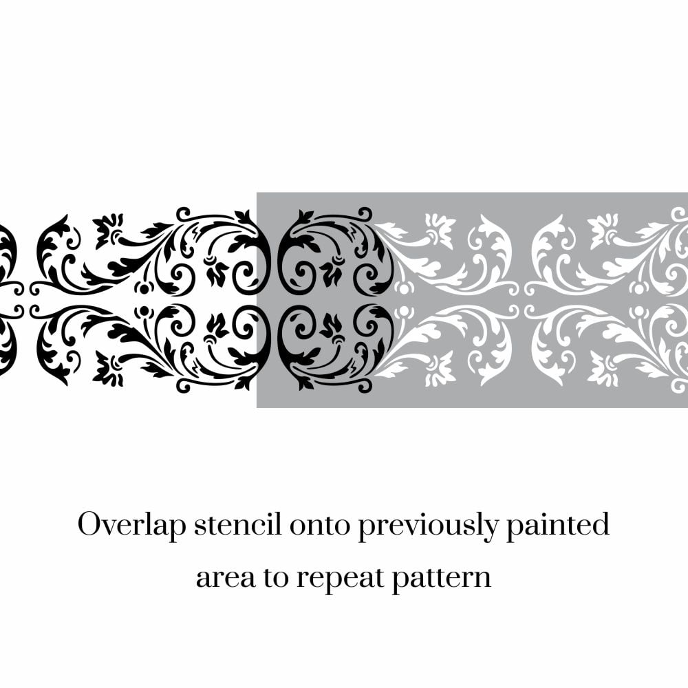 Cella Floral Damask Border Stencil