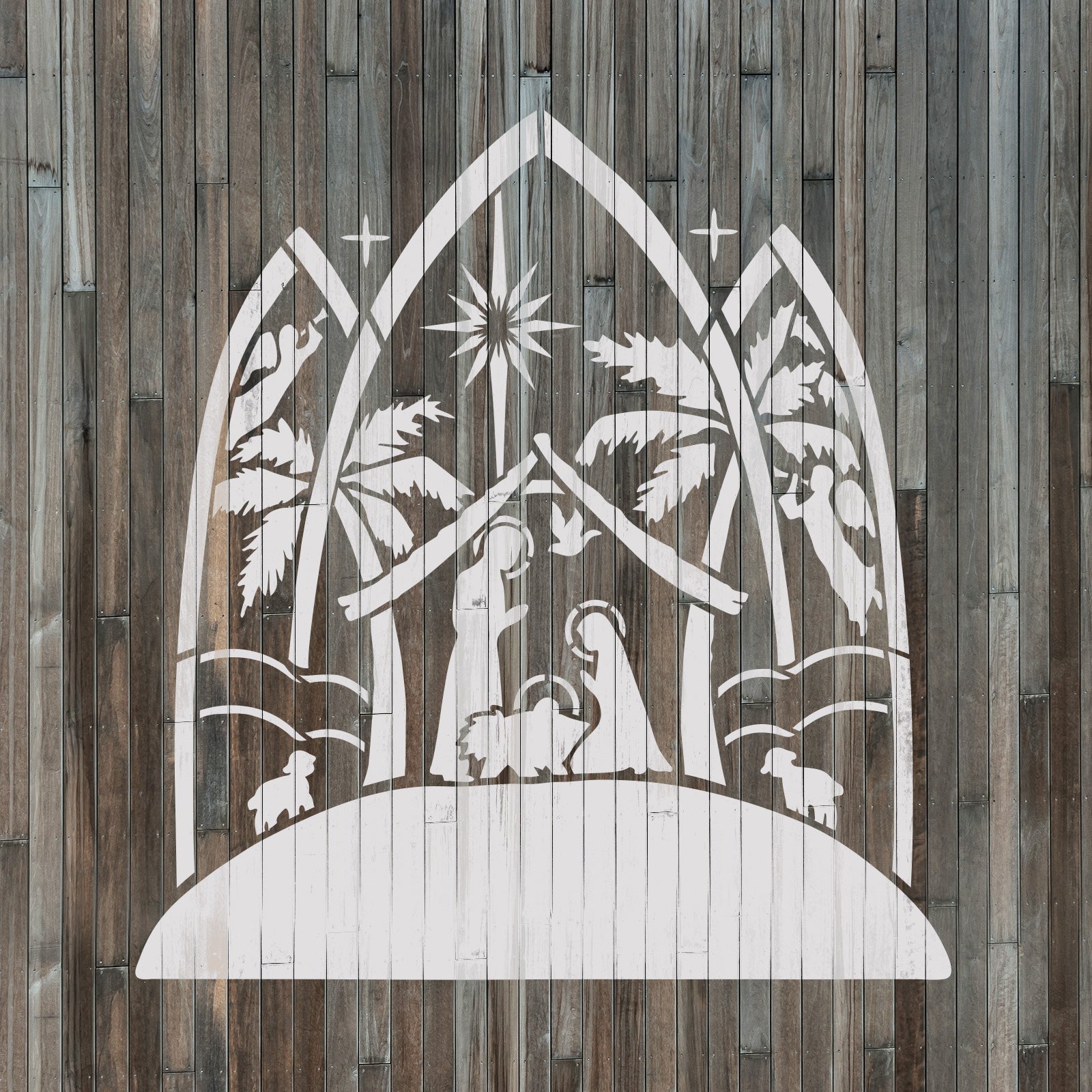 Stained Glass Nativity Stencil