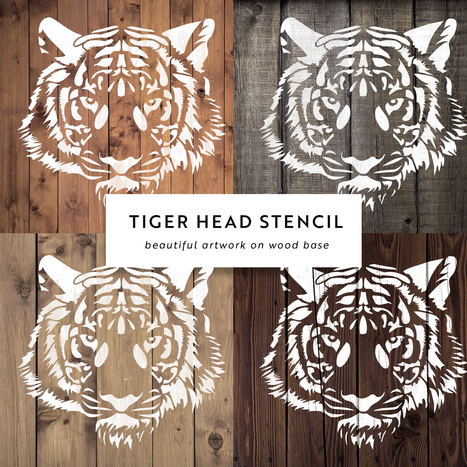 Tiger Head Stencil