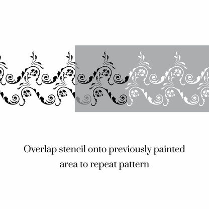 Interlaced Damask Border Stencil